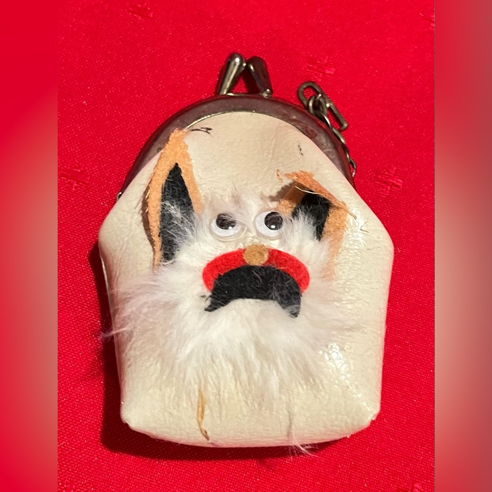 Vintage Coin Purse with Furry Face Design